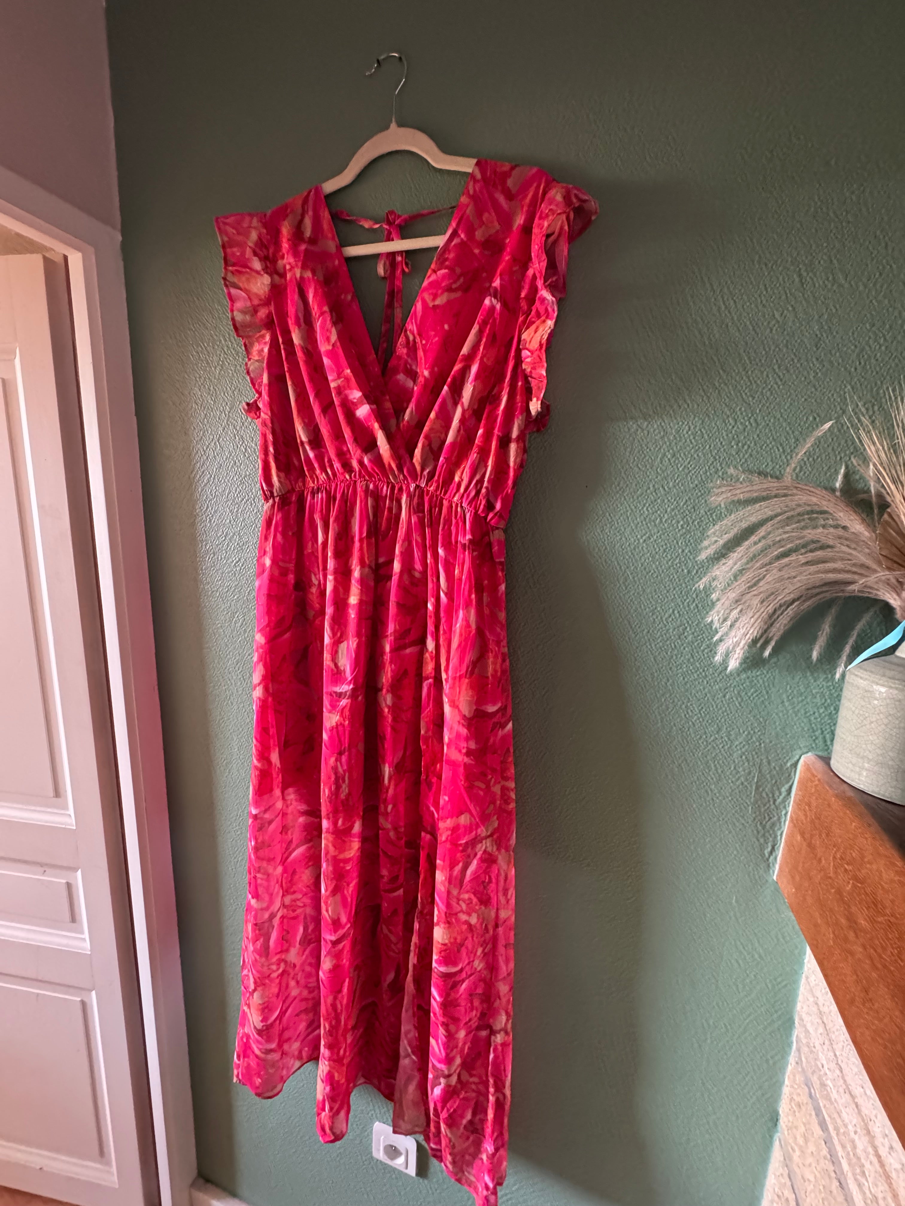 Robe longue fushia