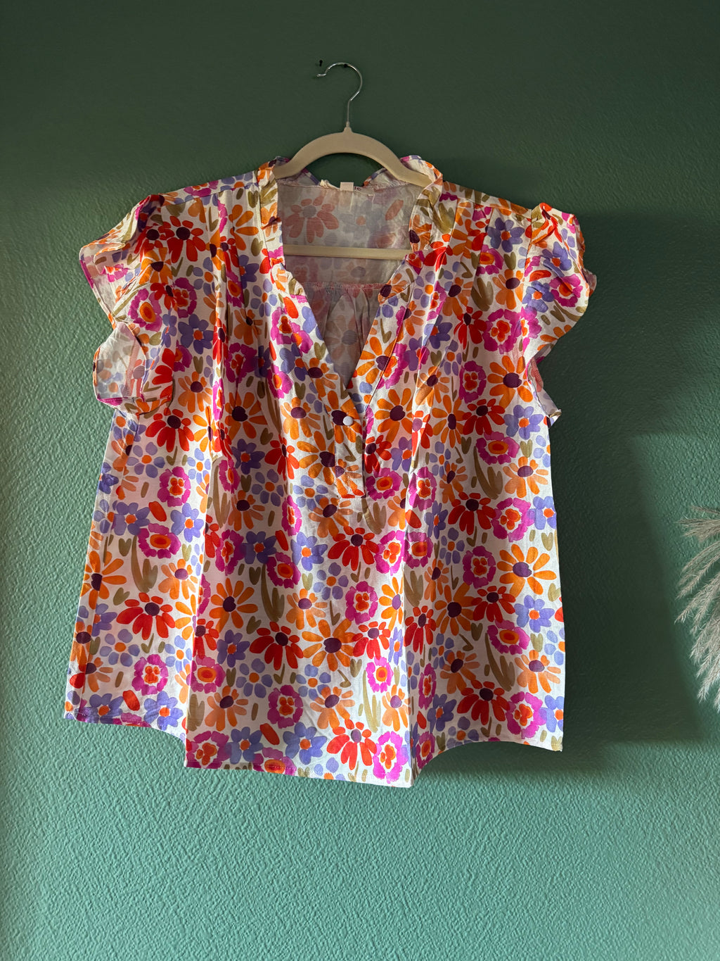Blouse Fleurie orange
