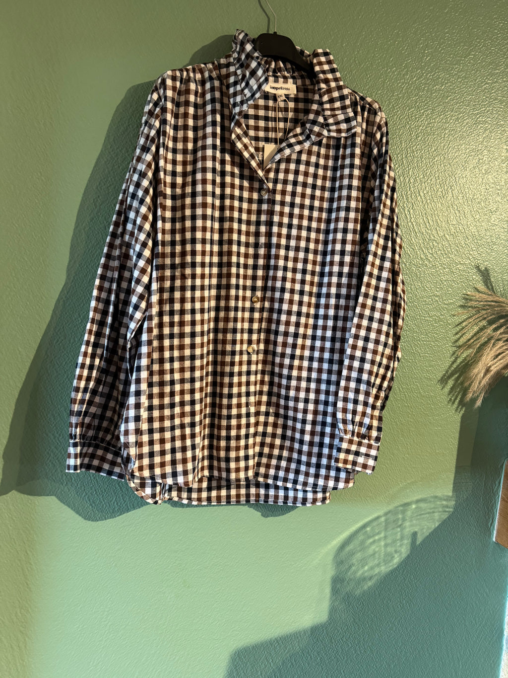 Chemise à carreaux bleu et blanc