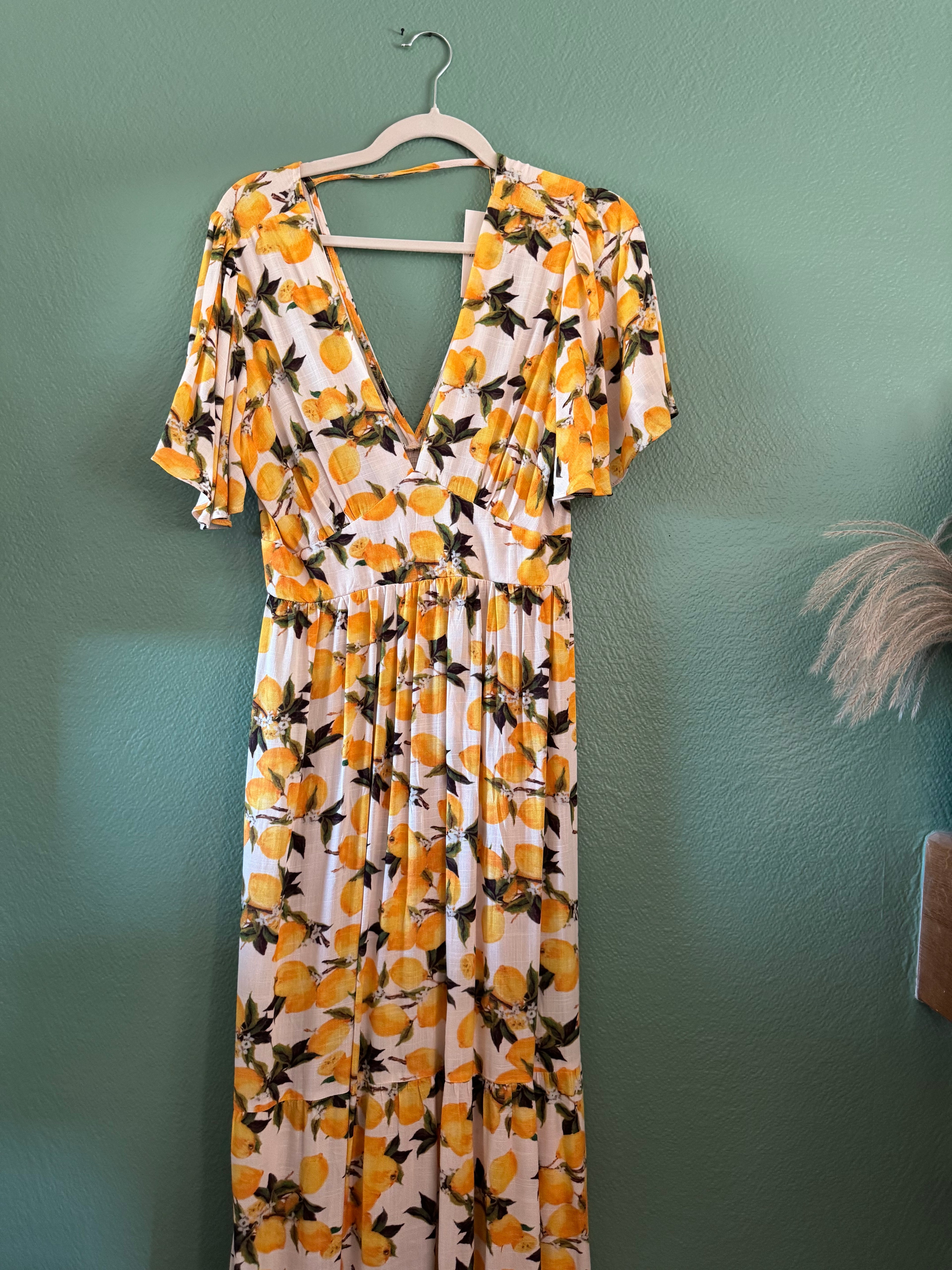 Robe longue citron