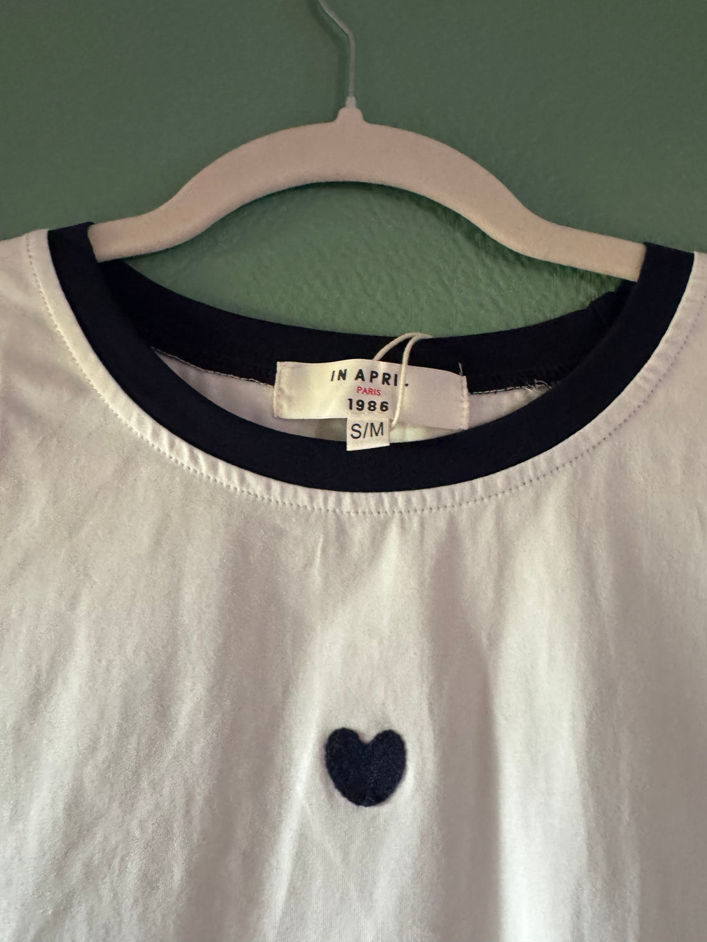 Tee-shirt Blanc avec coeur marine