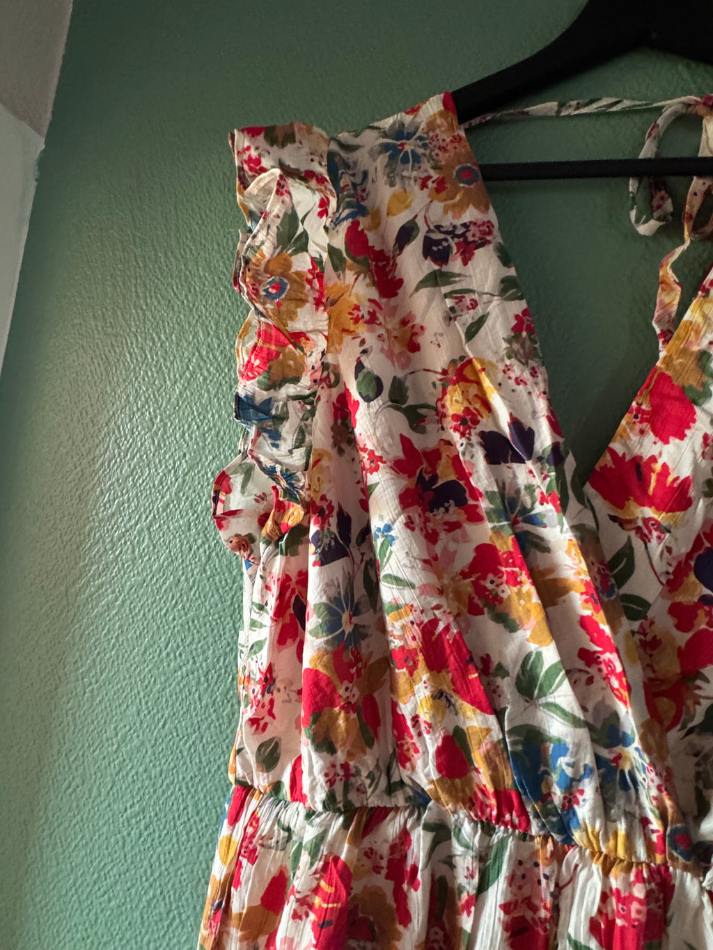 Robe longue fleuries rouge