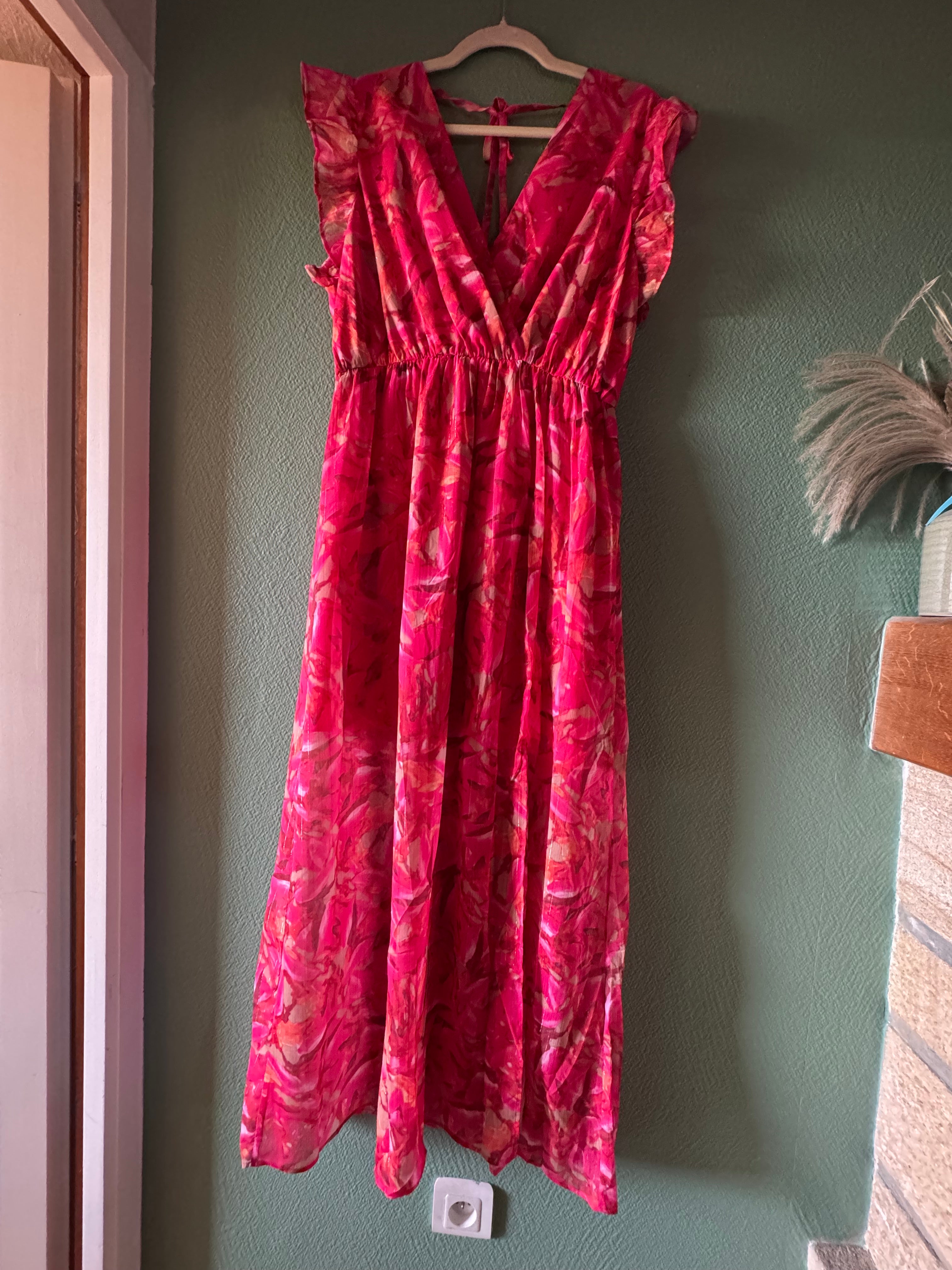 Robe longue fushia