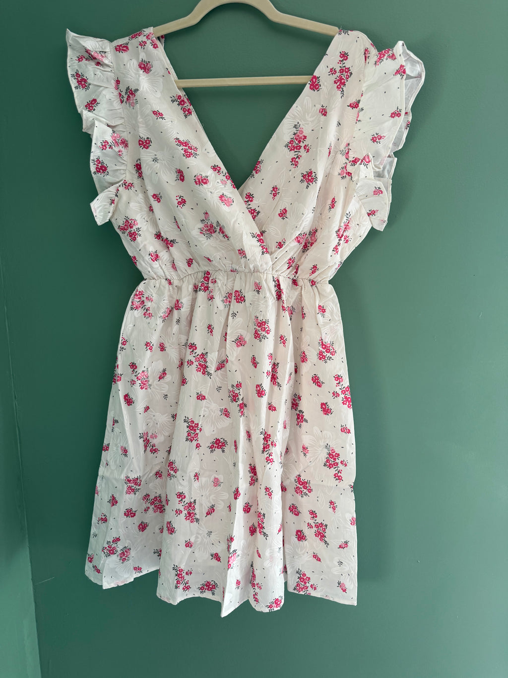 Robe fleurie rose et blanche