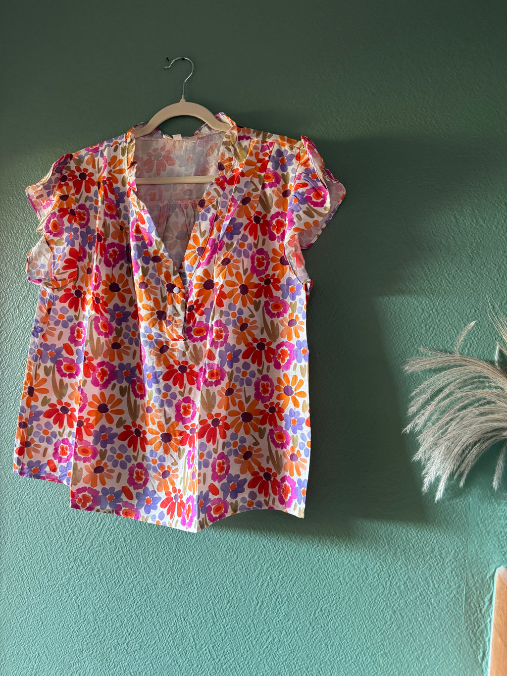 Blouse Fleurie orange