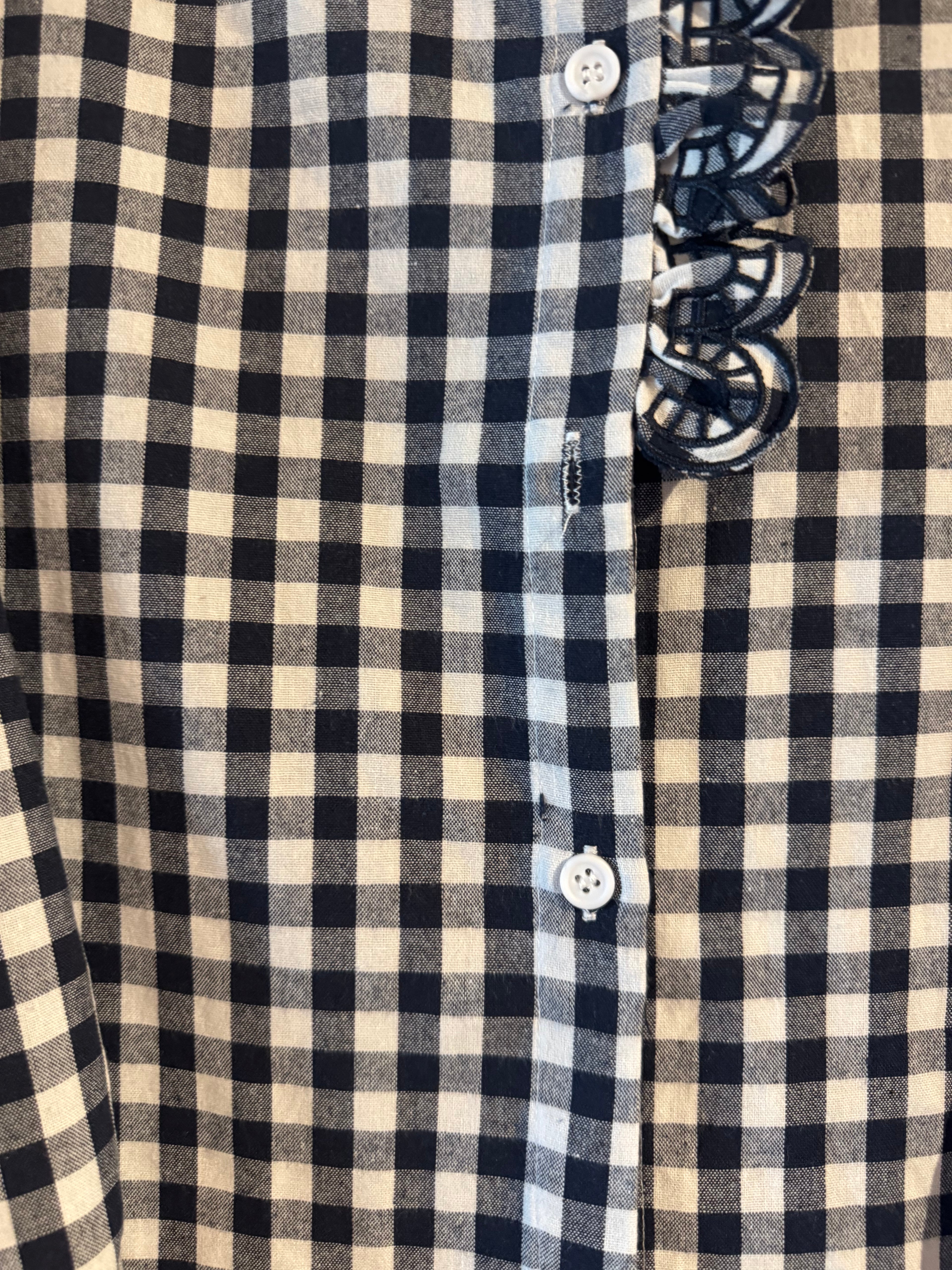 Chemise Vichy marine avec broderie