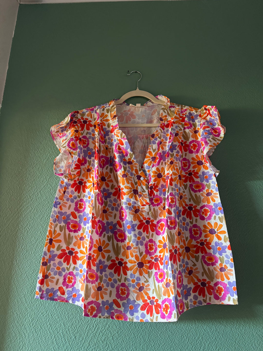 Blouse Fleurie orange