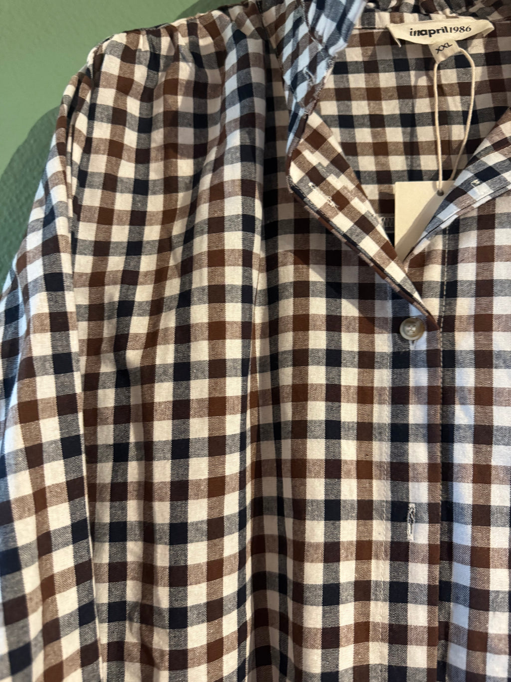 Chemise à carreaux bleu et blanc