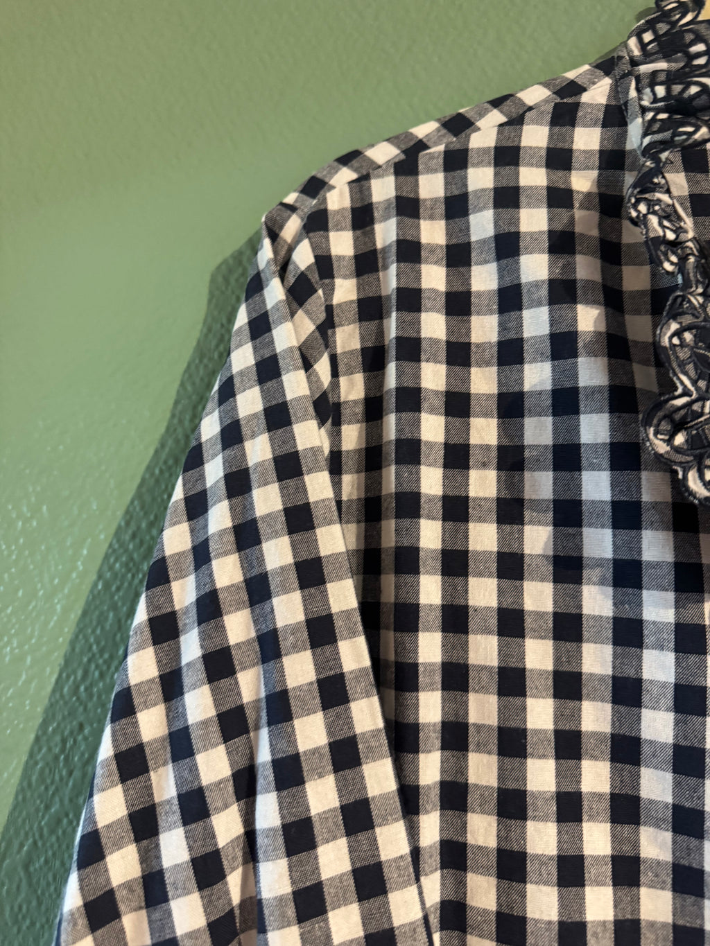 Chemise Vichy marine avec broderie