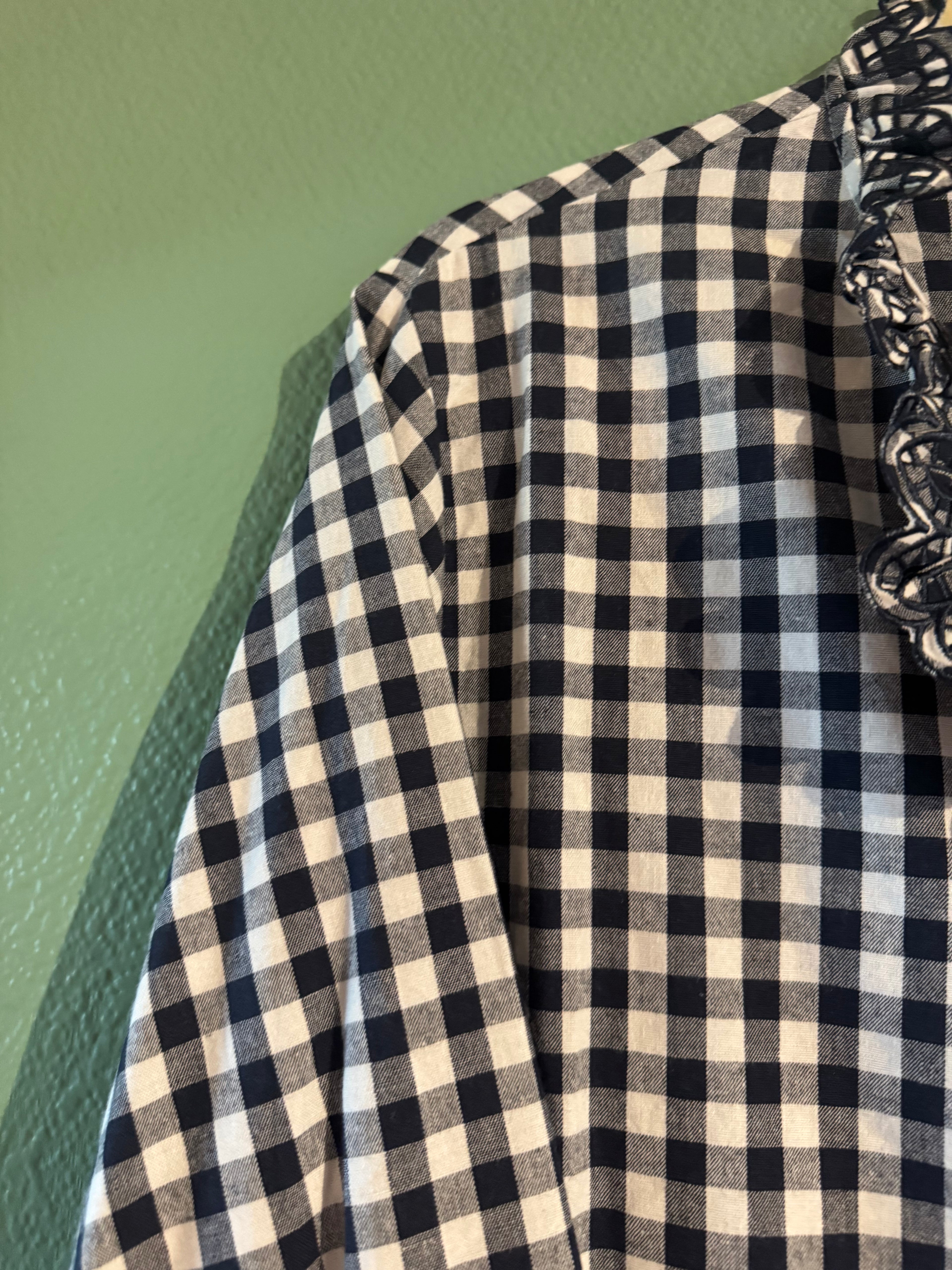 Chemise Vichy marine avec broderie
