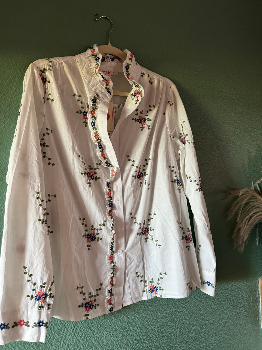 Chemise Blanche avec Fleurs