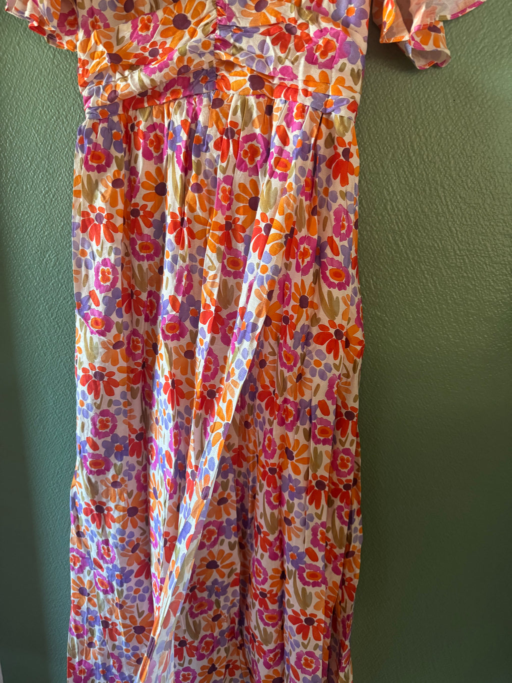 Robe longue fleuries orange