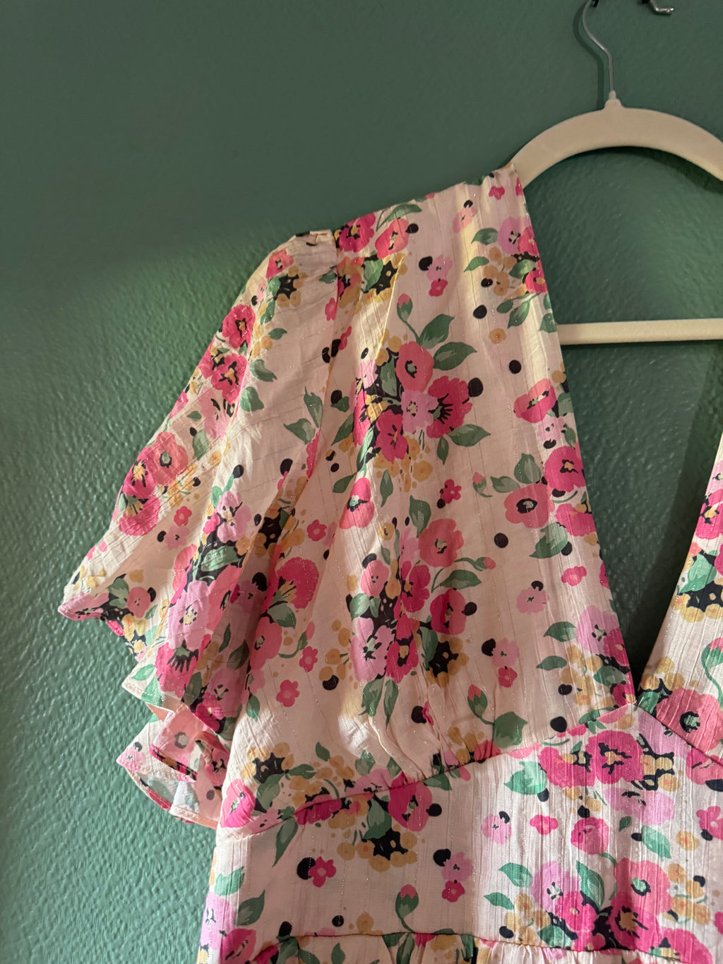 Robe Courte Fleurie Rose