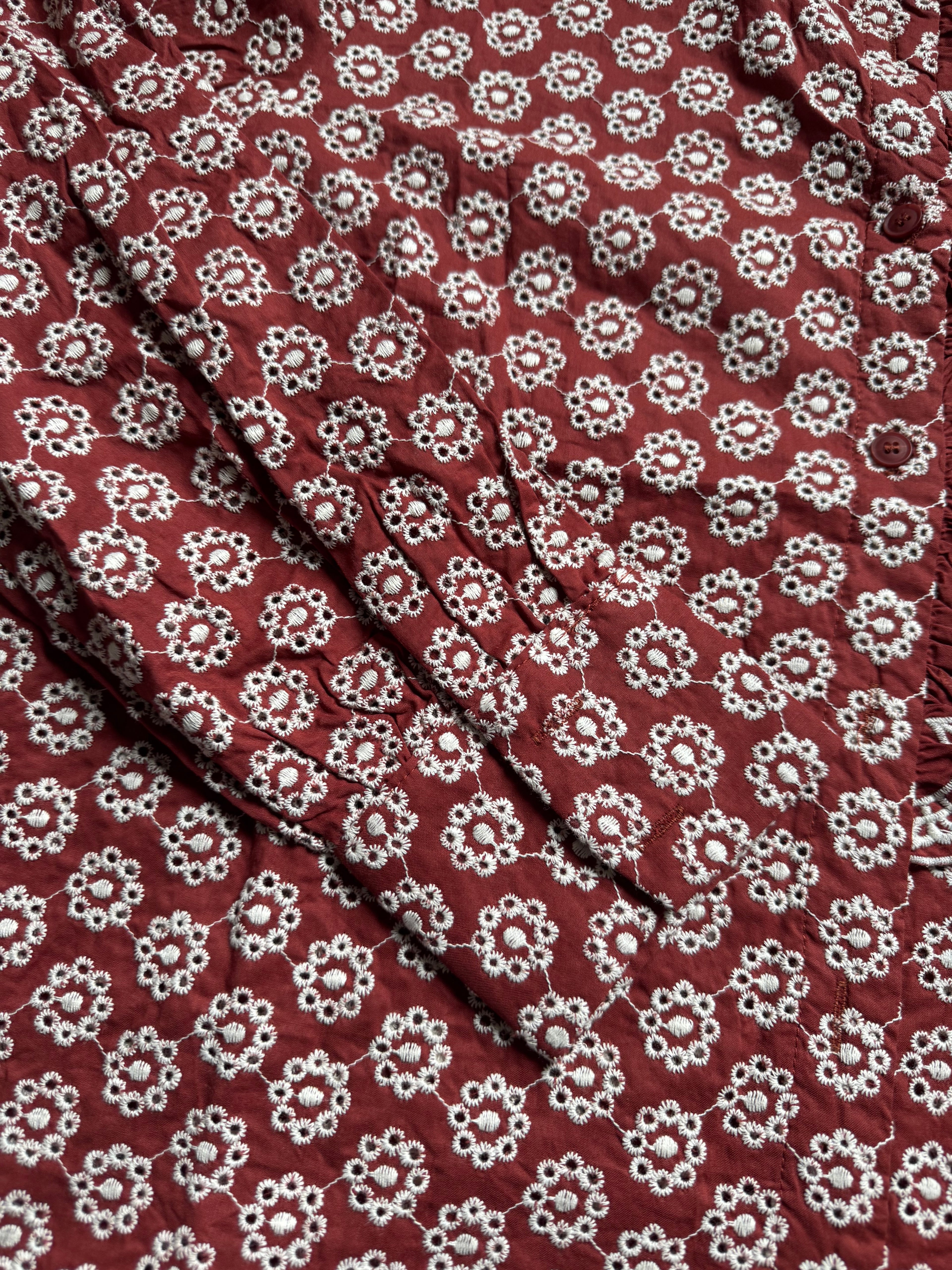 Blouses Alma rouge à broderie