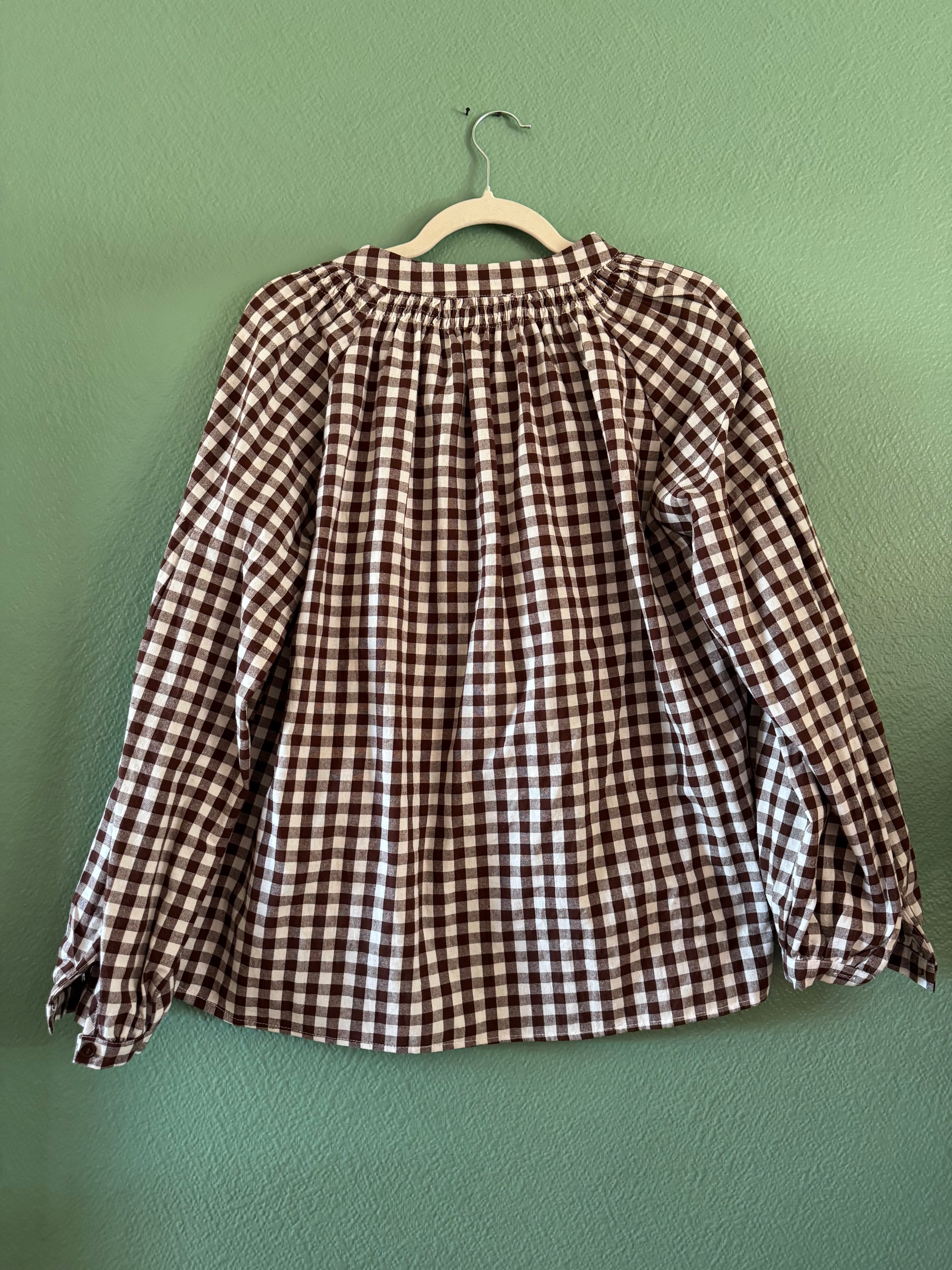Blouse vichy marron
