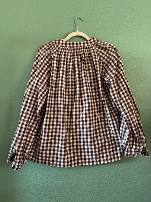 Blouse vichy marron