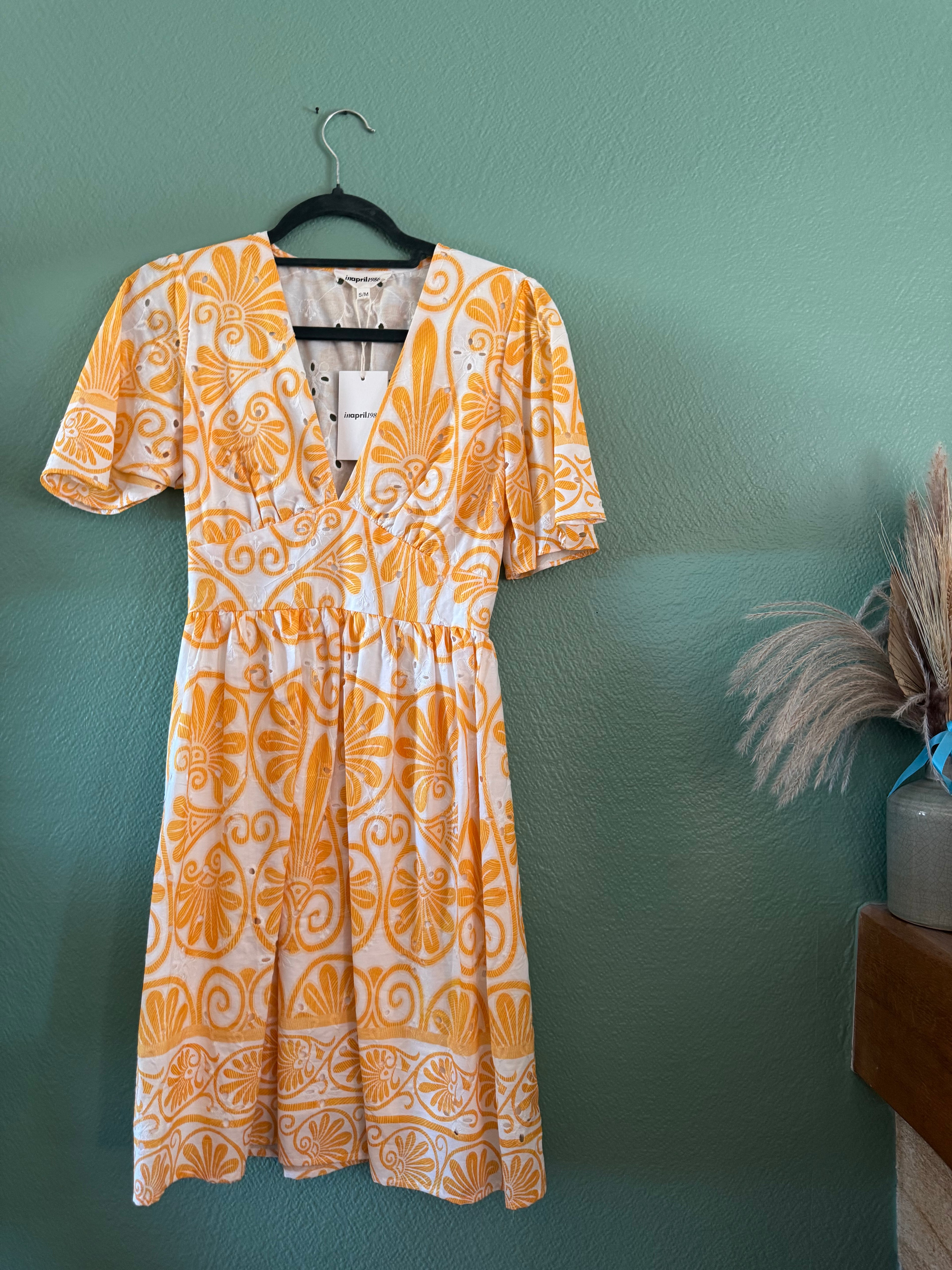Robe courte jaune