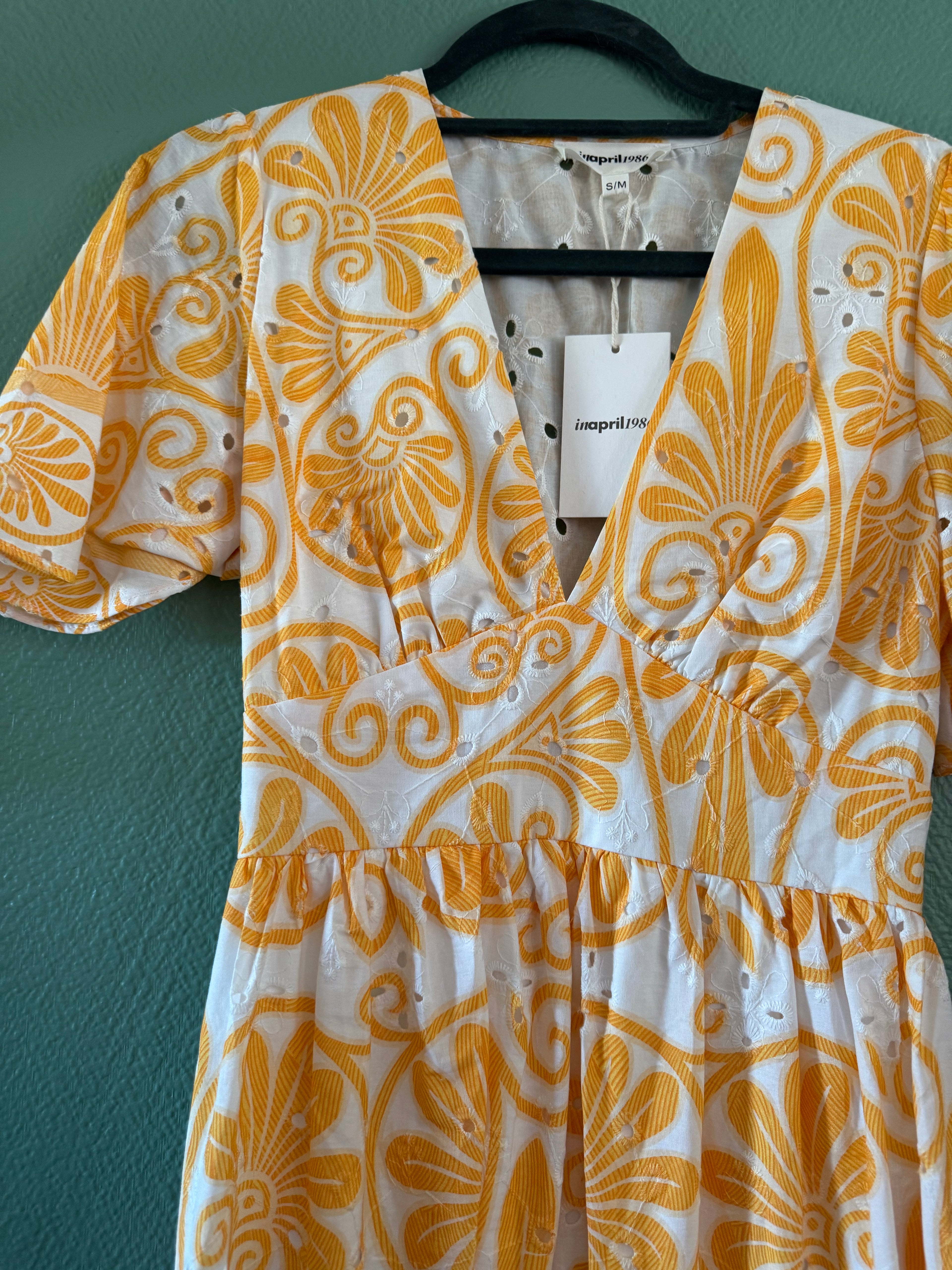 Robe courte jaune