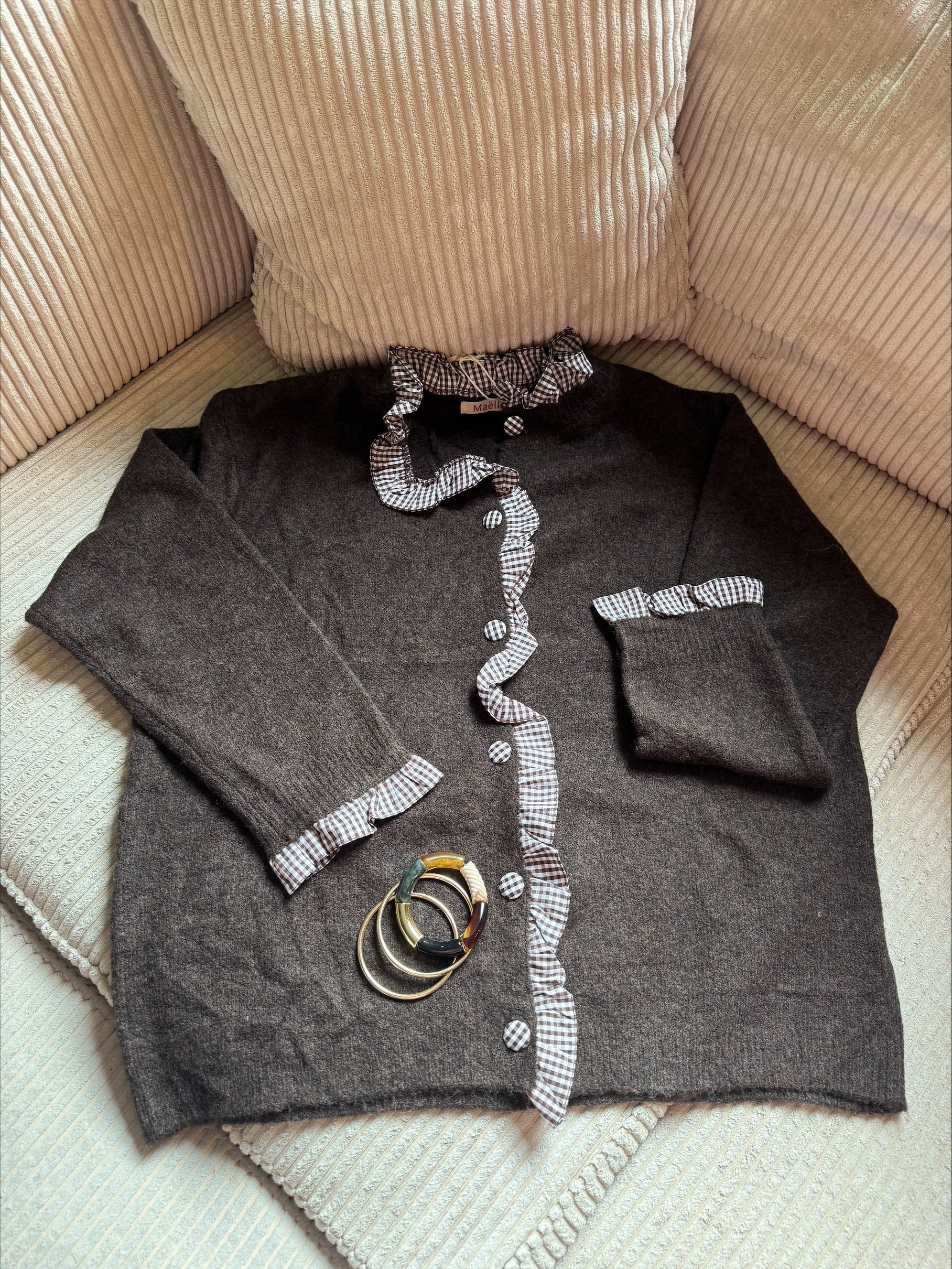 Gilet Charlotte - Marron & Vichy