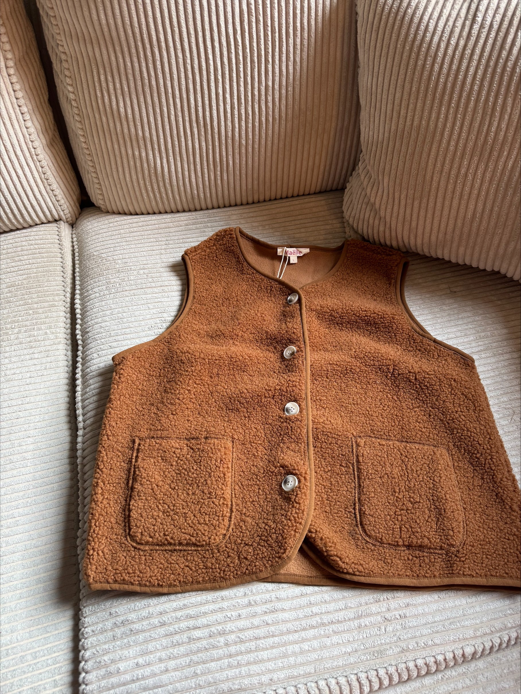 Veste sans manche Solène - Camel